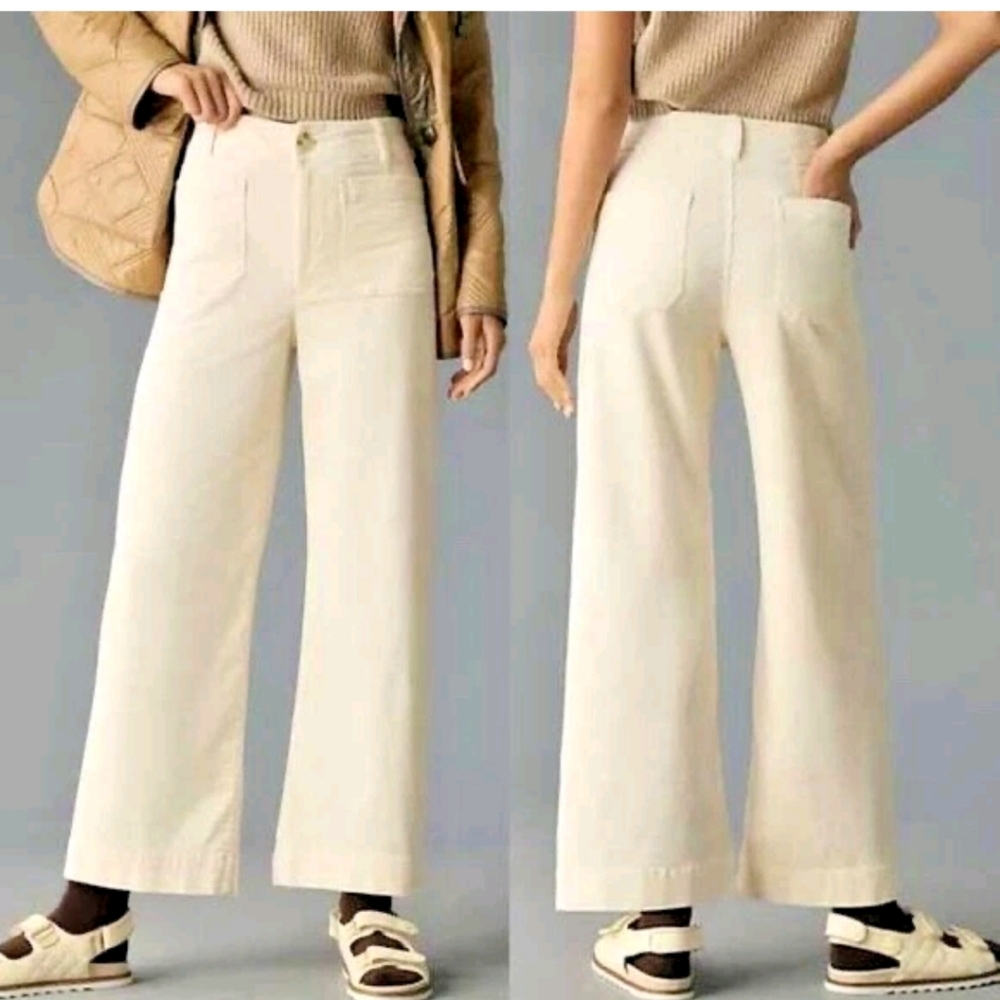 Michael Kors Cream Wide-Leg Jeans Size 12Petite